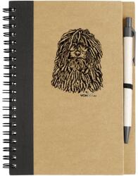 Kutya jó jegyzetfüzet Puli, környezetbarát 14x18cm + toll, 60lap vonalas, natúr/fekete