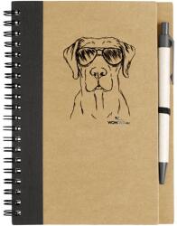 Kutya jó jegyzetfüzet Labrador, környezetbarát 14x18cm + toll, 60lap vonalas, natúr/fekete