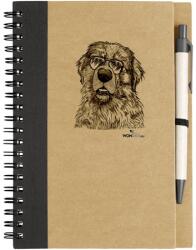 Kutya jó jegyzetfüzet Leonbergi, környezetbarát 14x18cm + toll, 60lap vonalas, natúr/fekete