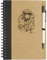 Kutya jó jegyzetfüzet Afgán agár, környezetbarát 14x18cm + toll, 60lap vonalas, natúr/fekete