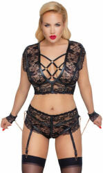 Cottelli Collection Plus size podvazkový komplet Decent Bondage, XXXXL