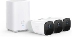 eufy Kit supraveghere video eufyCam 2 Pro Security wireless, Rezolutie 2K, IP67, Nightvision, 3 camere video (T88523D2)