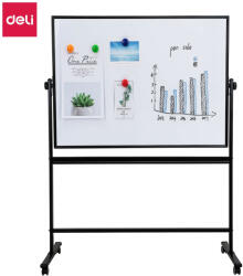 Deli Whiteboard magnetic mobil DELI, 90 x150 cm cu rama din aluminiu (DLE7883)