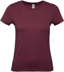 B and C Női rövid ujjú póló B&C #E150 /women T-Shirt -XL, Burgundi vörös