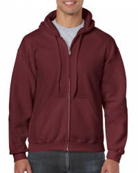 Gildan Uniszex kapucnis pulóver Gildan GI18600 Heavy Blend Adult Full Zip Hooded Sweatshirt -L, Maroon