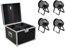 EUROLITE Set 4x LED PAR-64 HCL 12x10W bk + Case - dj-sound-light