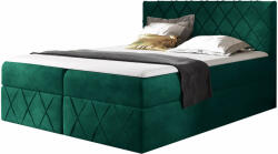 Wilsondo Zöld PAROS Lux ágyneműtartós kárpitozott boxspring ágy Méret: 180x200