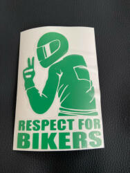 Autós Respekt For Bikers Matrica Dekor 10x14 Cm Zöld (dp-dekor5)