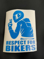 Autós Respekt For Bikers Matrica Dekor 10x14 Cm Kék (dp-dekor6)