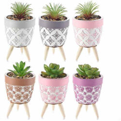 Decorer Set 6 flori artificiale in ghiveci 7.5x13.5 cm (A61.00.20)