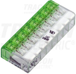 TRACON RVONK8 Csavar nélküli vezetékösszekötő, nyitható átlátszó 0, 2-2, 5mm2, 24A, 450VAC 8P (RVONK8)