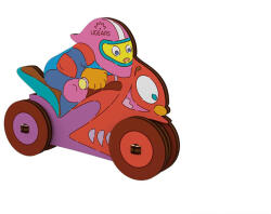 UGears Puzzle 3D de colorat Motocicletă, 8 piese, lemn
