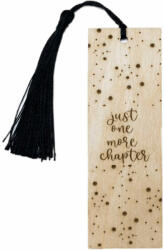 SofiART Semn de carte stelute, lemn, ciucure negru din mătase 12 x 4 cm