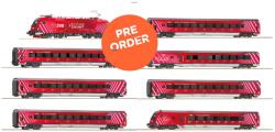 Roco Сет от 8 части 100 годишнина ÖBB Railjet със звук - 100 Years ÖBB Railjet with sound (5510002)