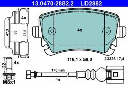 ATE set placute frana, frana disc ATE Ceramic 13.0470-2882.2 (13.0470-2882.2)