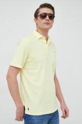 Ralph Lauren póló vászonkeverékből sárga, sima - sárga M