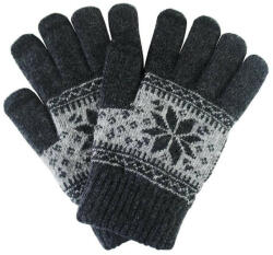 Hurtel Manusi Touchscreen, Anti - Alunecare, Winter Stripped Gloves, Model Gri