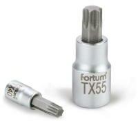 Fortum bitdugófej, torx, 1/2", 61CrV5/S2, mattkróm; TX40, 55mm (4700724) (4700724)