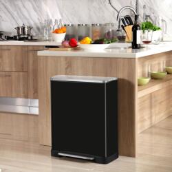 EKO Coș de gunoi cu pedală E-Cube, negru mat, 28+18 L 31667536 (440028) Cos de gunoi