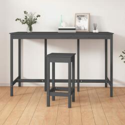 vidaXL Masă de bar, gri, 180x80x110 cm, lemn masiv de pin (822164)