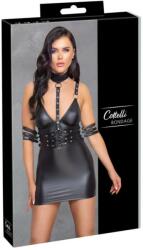 Cottelli Collection Bondage - nyakpántos fényes miniruha (fekete) (27181891021)