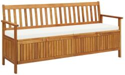 vidaXL Bancă de depozitare cu pernă, 170 cm, lemn masiv de acacia (45912)