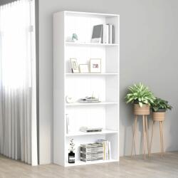 vidaXL Bibliotecă cu 5 rafturi, alb, 80 x 30 x 189 cm, PAL (801026) Biblioteca