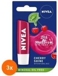 Nivea Set 3 x Balsam de Buze Nivea Lip Care Cherry Shine