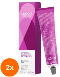 Londa Professional Set 2 x Vopsea de Par Permanenta Londa Professional Extra Rich, 10/65 Blond Cenusiu Violet Roz, 60 ml