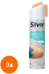 Silver Set 3 x Spray Restaurare Piele Nubuc/Caprioara, Silver, Netru, 250 ml (ROC-3xMAG1016264TS)