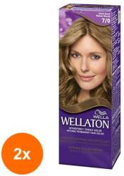 Wella Set 2 x Vopsea de Par Permanenta Wella Wellaton Intense Color Creme 7/0 Blond Mediu, 110 ml