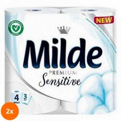 Milde Set 2 x 4 Role Hartie Igienica Milde Premium Sensitive, 3 Straturi (ROC-2xFIMMLHI057)