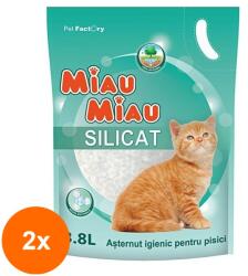 Miau Miau Set 2 x Asternut Silicatic Pisici 3.8 l Natural Miau-Miau (ROC-2xMAG1016313TS)
