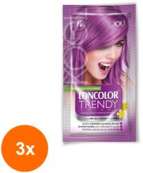 LONCOLOR Set 3 x Vopsea de Par Semi-permanenta fara Amoniac Loncolor Trendy Colors V2 Violet Glam, 50 ml