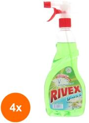 Rivex Set 4 x Solutie pentru Geam cu Pulverizator, Rivex Verde-Spring Fresh 750 ml (ROC-4xMAG0000187)