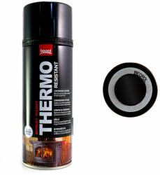 Beorol Vopsea spray acrilic rezistent la temperatura 600 grade, negru-Black Nero 400ml (740005) - esell