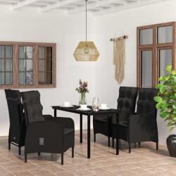 vidaXL Set mobilier de grădină cu perne, 5 piese, negru (3099355)