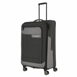 Travelite Viia antracit 4 kerekű bővíthető nagy bőrönd (92849-04)