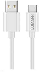 Lumann Kábel - Type-C (USB-C) / USB ezüst szövet adatkábel 1m
