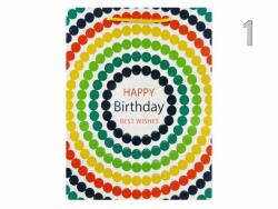 Ajándéktasak Happy Birthday színes glitteres óriás 31x12x44cm 4féle 02834