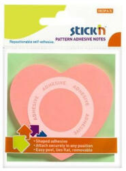Stick n Öntapadó jegyzettömb, szív alakú, 70x70 mm, 50 lap, STICK N, rózsaszín - patronbolt