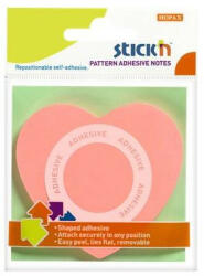 Stick n Öntapadó jegyzettömb, szív alakú, 70x70 mm, 50 lap, STICK N, rózsaszín