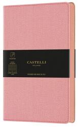 CASTELLI Jegyzetfüzet A/6 vonalas CASTELLI 96 lapos puhafedeles gumis Harris rózsaszín (QC2D9-498)