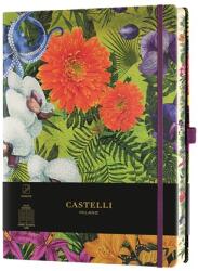 CASTELLI Jegyzetfüzet A/5 vonalas CASTELLI 96 lapos keményfedeles gumis Eden Orchid