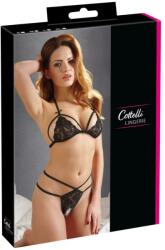 Cottelli Collection - Nyitott csipkeszett (fekete) (22112541041) - sexshopcenter