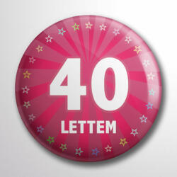 Partikellékek kitűző Kitűző 40. születésnapra pink színben