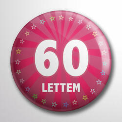 Partikellékek kitűző Kitűző 60. születésnapra pink színben