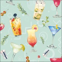 Ambiente Coctail Party Aqua papírszalvéta 33x33cm, 20db-os