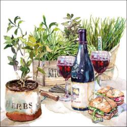 Ambiente Wine & Herbs papírszalvéta 33x33cm, 20db-os