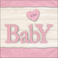 Ambiente Baby Love Girl papírszalvéta 33x33cm, 20db-os - szep-otthon